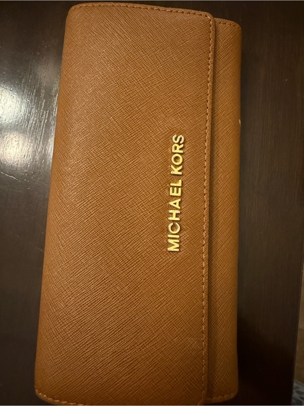 Michael Kors Brown Saffiano Leather Continental Wallet